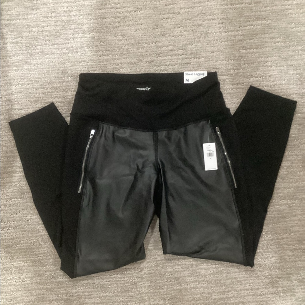 Old Navy Black Leggings with Zipper Detail